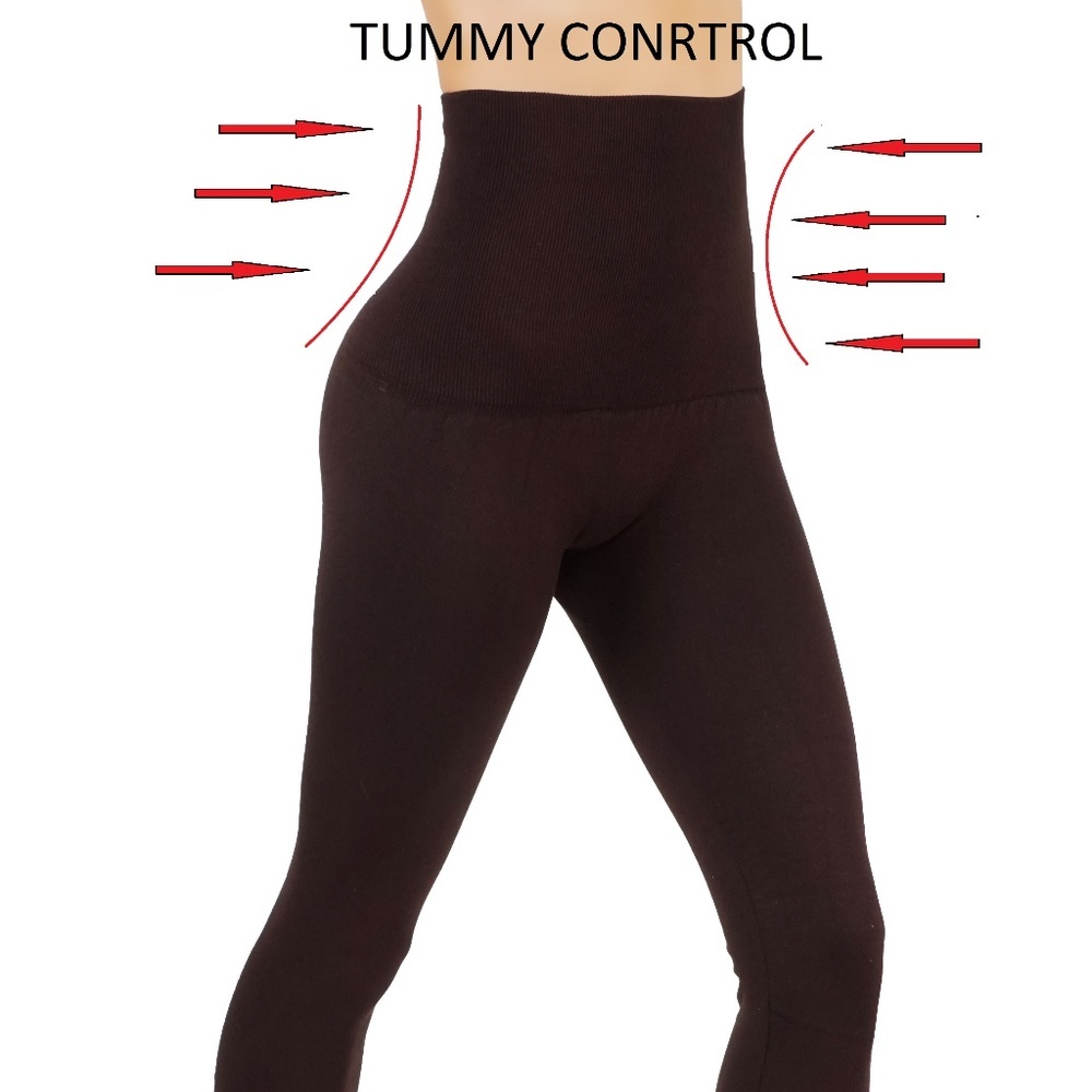 High elastic waist band fleece legging